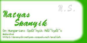 matyas spanyik business card